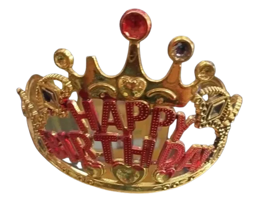 Golden Plastic Birthday Party Crown