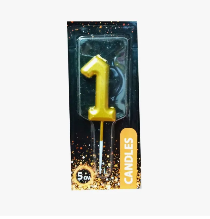 Pelican Golden Number Birthday Candle