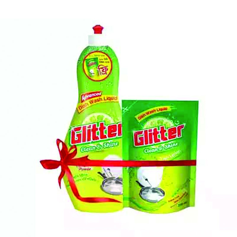 Glitter Dish Wash Liquid 500 ml Free Glitter Dish Wash Pouch