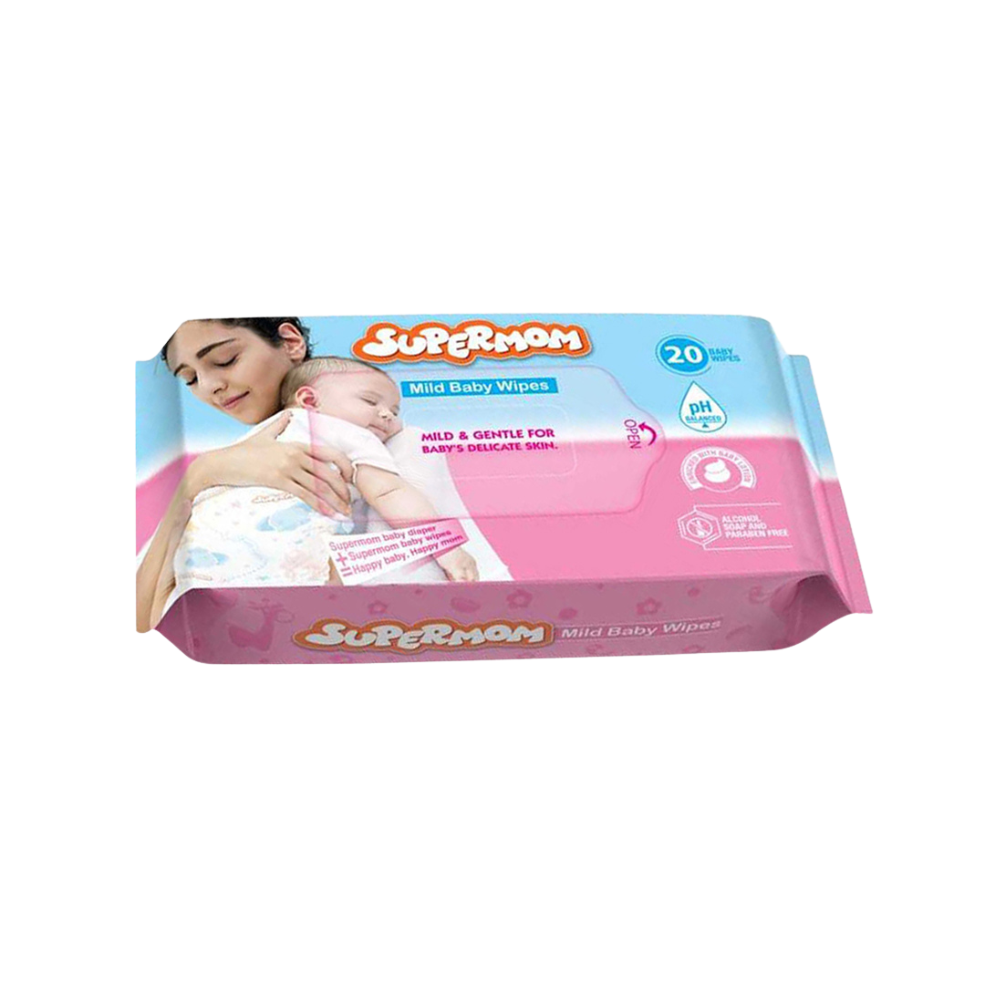 Supermom Premium & Mild Baby Wipes 20Pcs