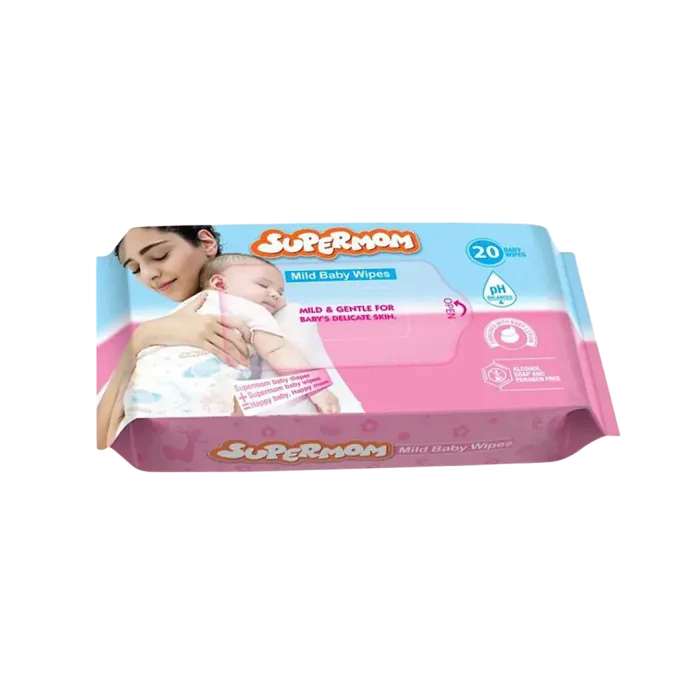 Supermom Premium & Mild Baby Wipes 20Pcs