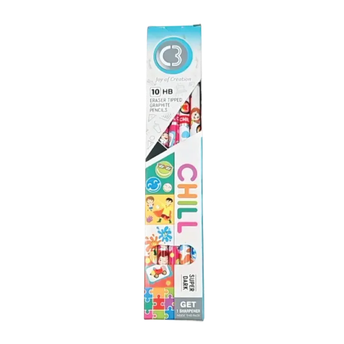 Chill Super Dark Eraser Tipped Graphite Pencils 10pcs