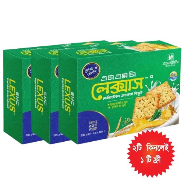 SMC Lexus Vegetable Crackers Biscuit 216gm Buy 2 Get 1 Free