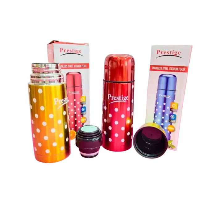 Prestige Stainless Steel Vacuum Flask 500 ML Shake Multicolor. 24 Hour Hot or Cold